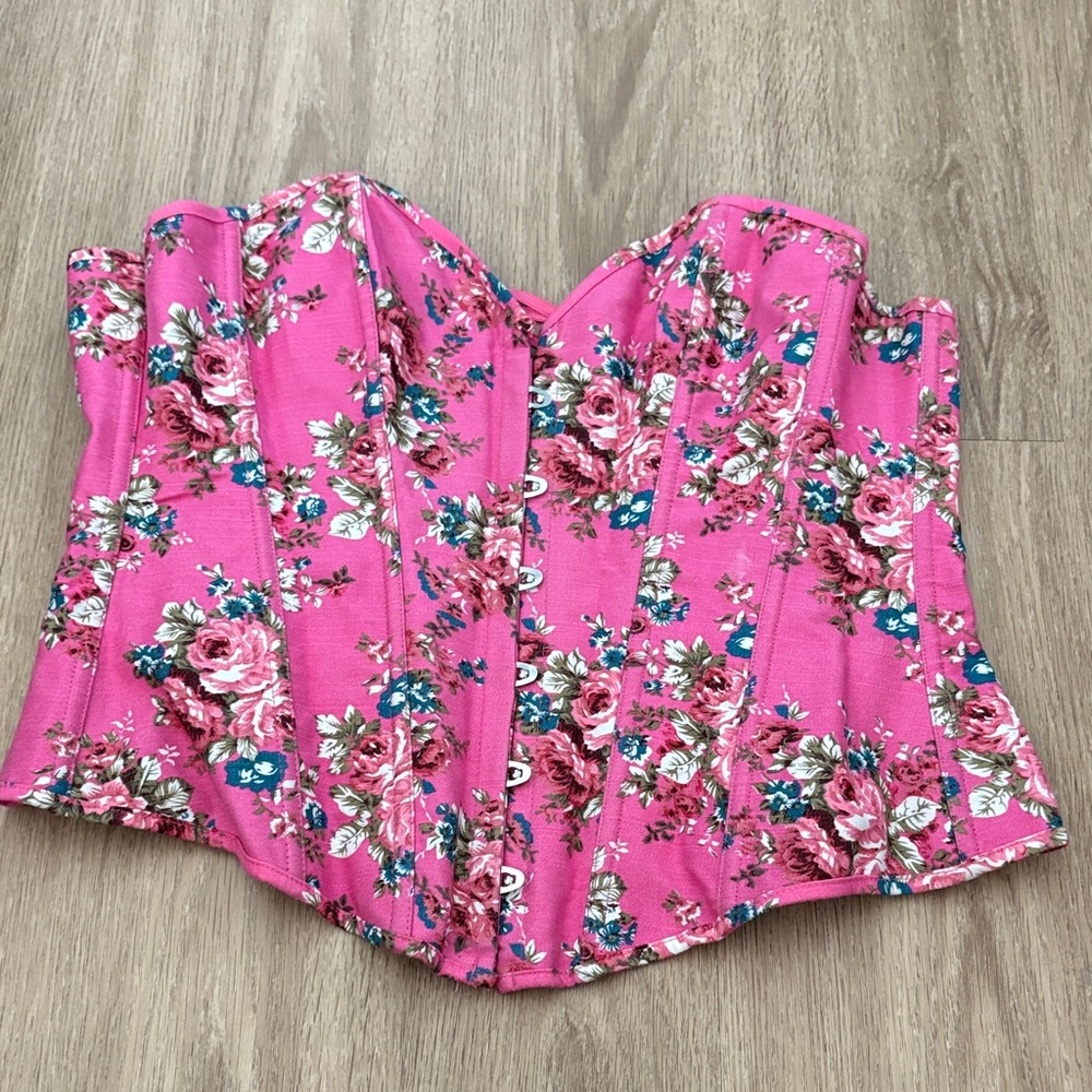 Floral Pink Corset Top